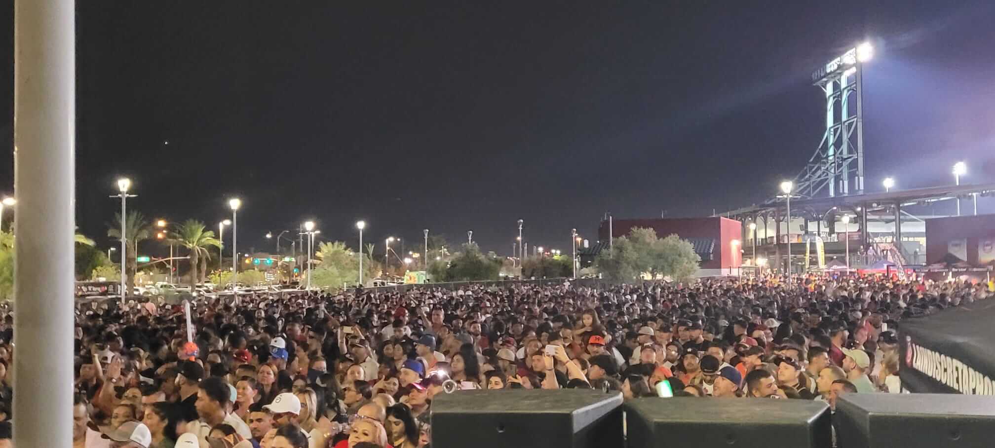 Packed crowd enjoying the fiesta